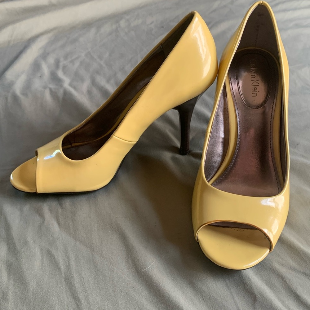yellow Calvin Klein heels